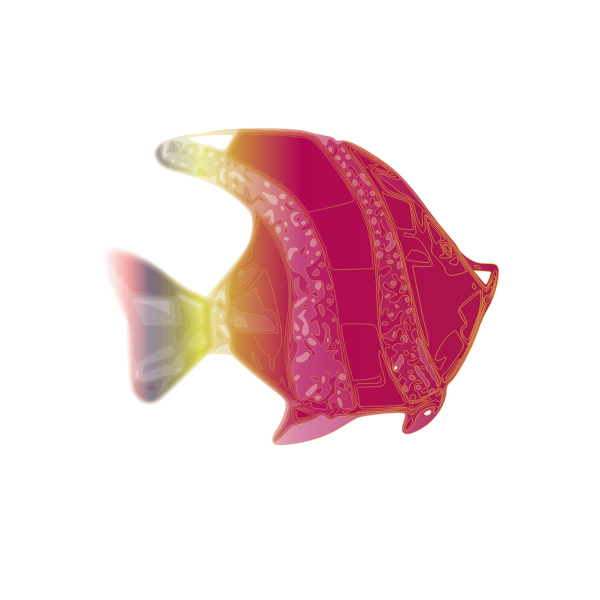 Decorative pink fish vector illustration