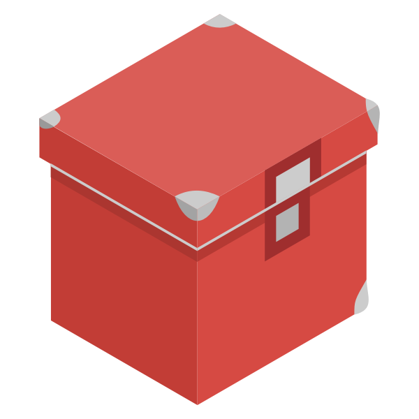 Vector image of red storage box with lid
