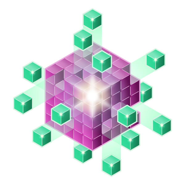 Purple and green cubes