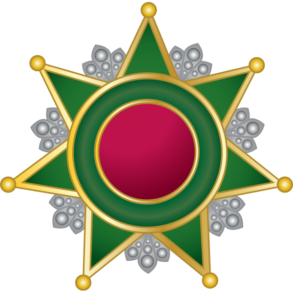 Decorative emblem with a star