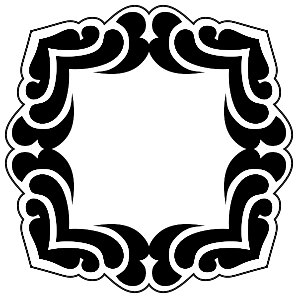 Black and white decorative cadre