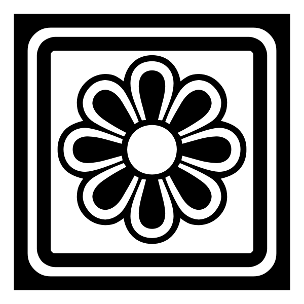 Decorative square with flower