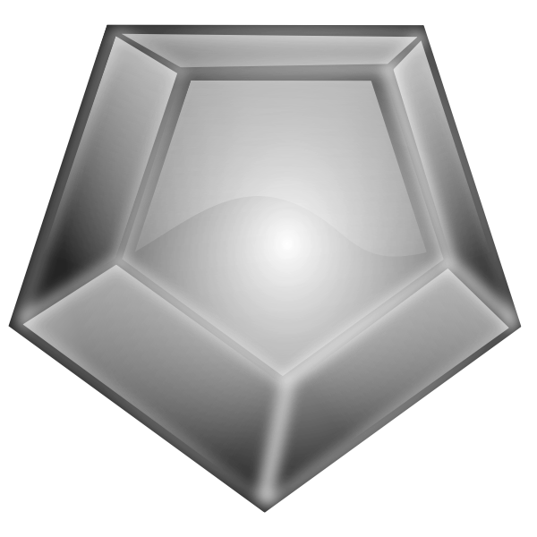 Six sides shiny gray diamond vector illustration