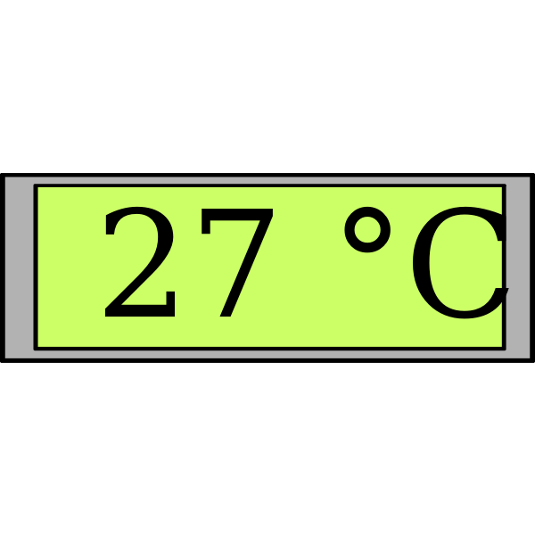 Digital display with temperature vector image