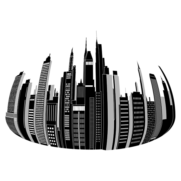 Distorted City Skyline