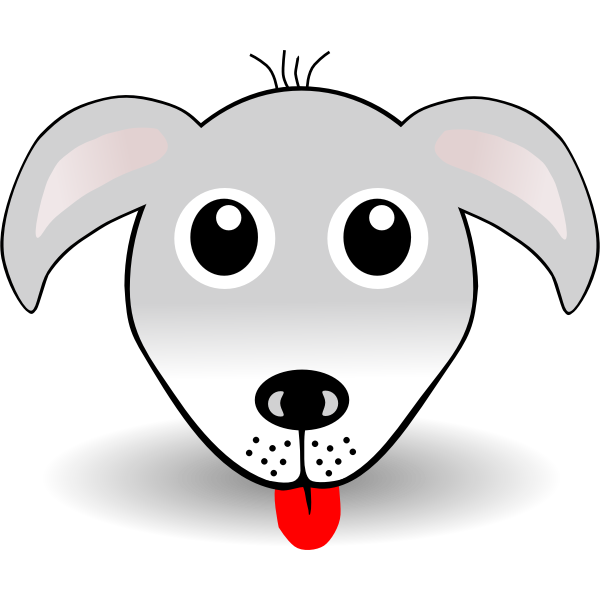 Funny dog head vector drawing