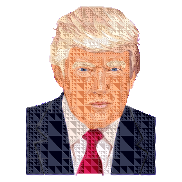 Donald Trump Portrait By Heblo Stylized Low Poly