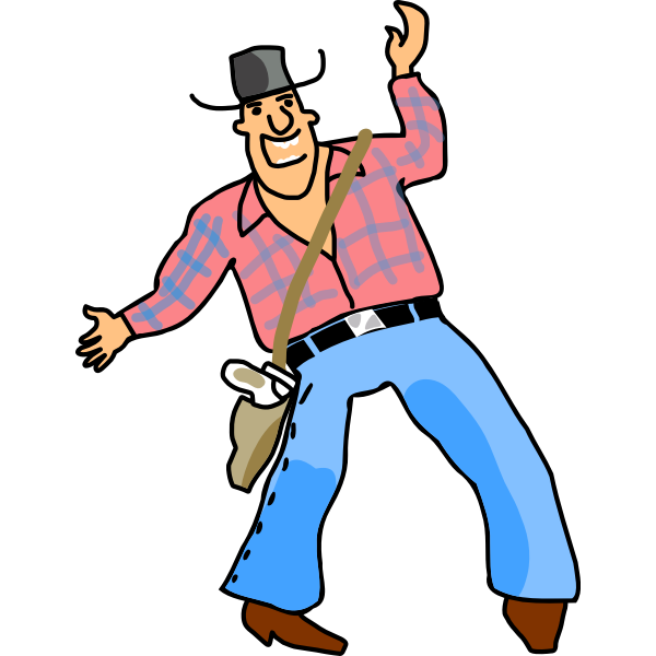 Drunk cowboy vector clip art