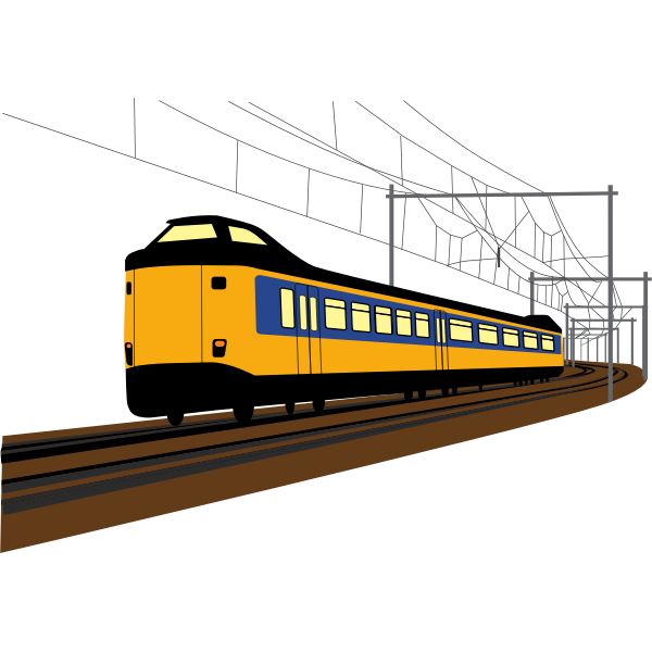 Yellow train vector graphics