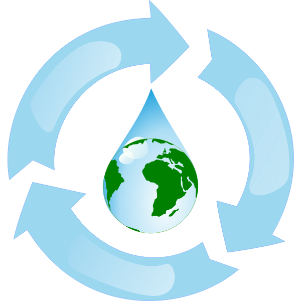 Vector illustration of recycle water sign