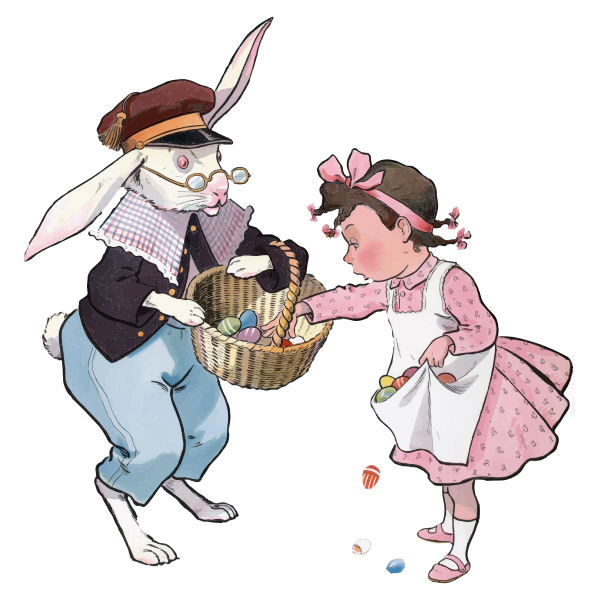 Easter bunny and girl