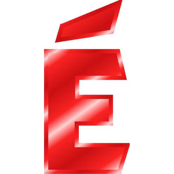 Effect Letters Alphabet red: Ã‰