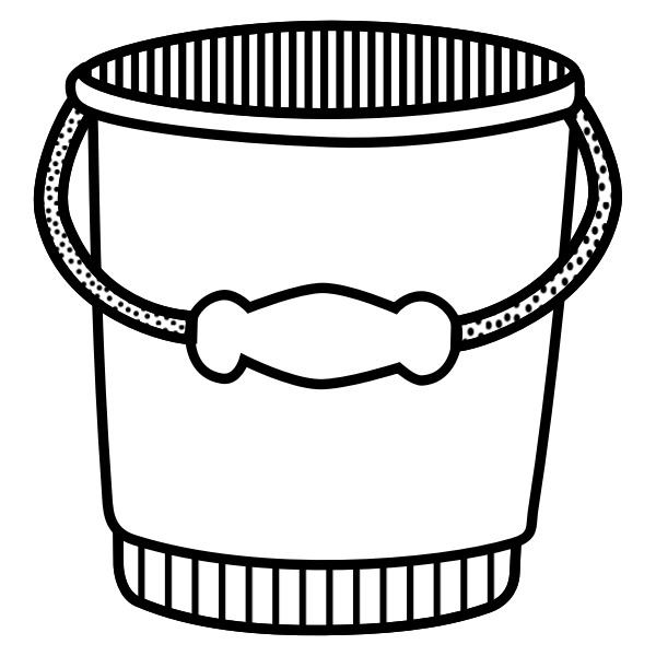 Bucket line art vector illustration