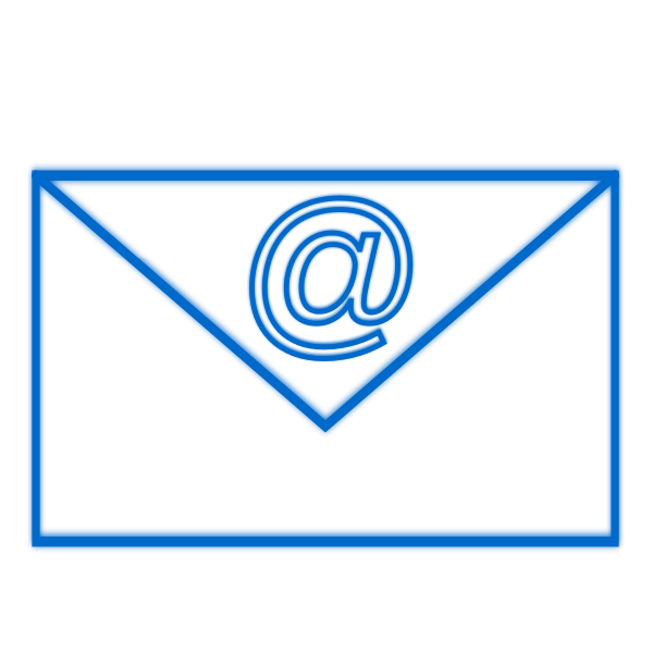 Blue e-mail sign