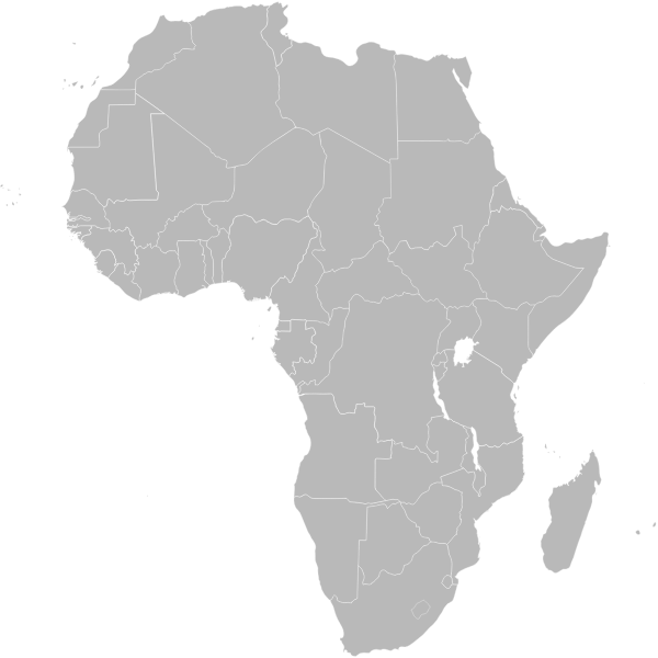 Map of Africa with Ethiopia highlighted vector image