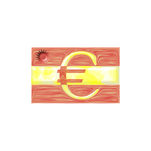 Spanish flag with Euro sign vector image