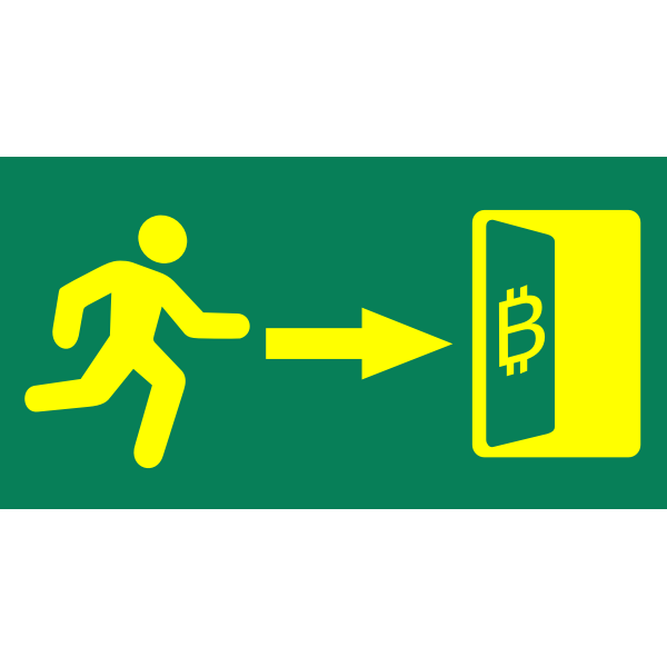 Exit Bitcoin sign