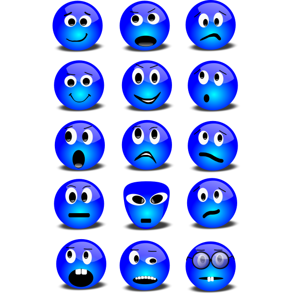 Blue smileys selection