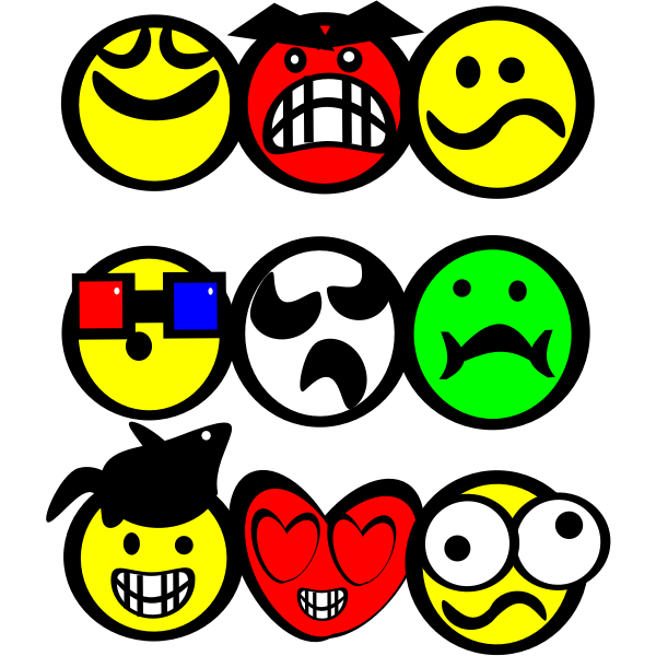 Three sets of joint emoticons