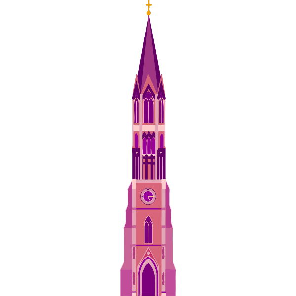 Tall pink church