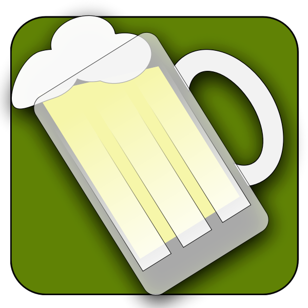 Vector clip art of tilted beer mug icon