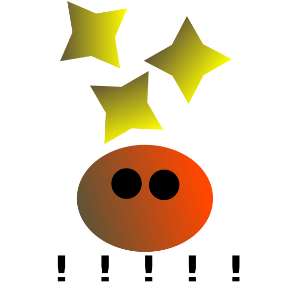 Happy face with stars vector drawing