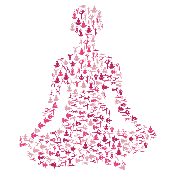 Female Yoga Pose Silhouette Fractal Variation 2 No Background