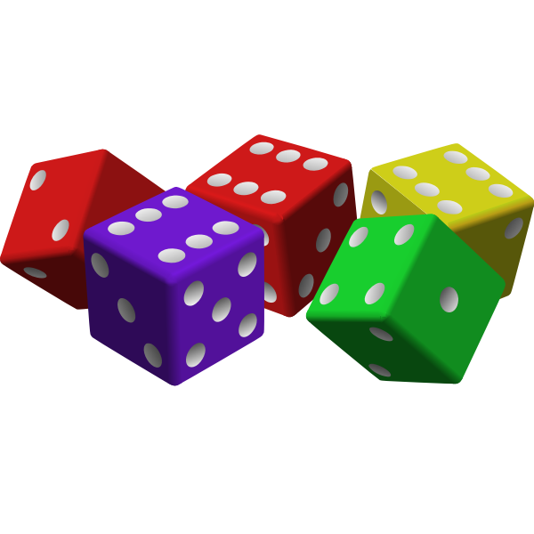 Multi-colored dices