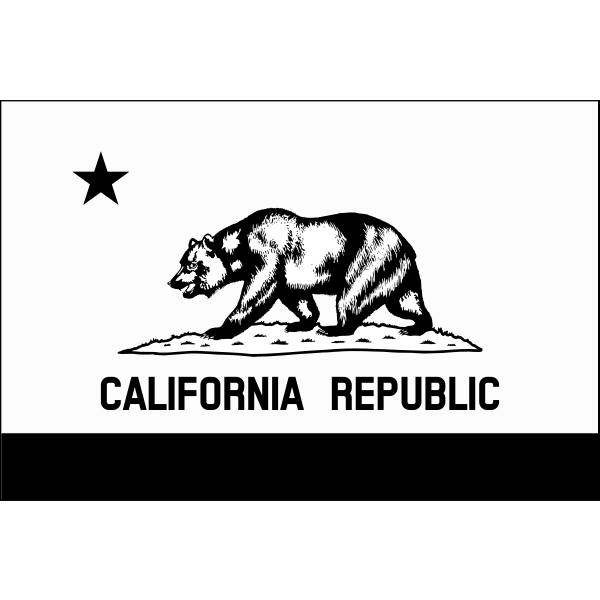 Monochrome flag of California Republic vector image