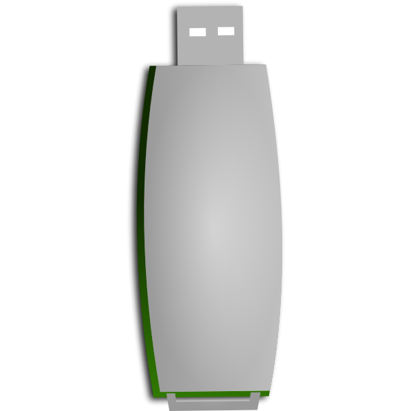 Green and white USB stick vector illustrtaion