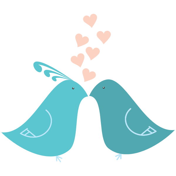 Flat Shaded Love Birds