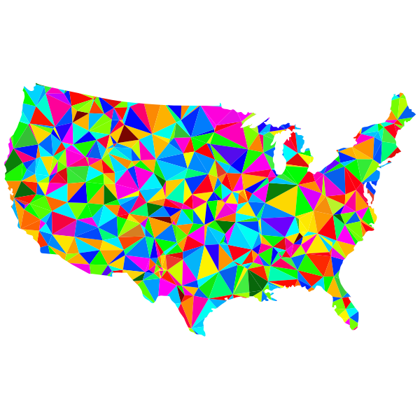 Low poly USA map