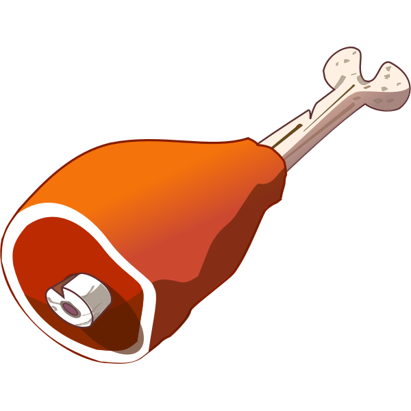 Vector clip art of meat on bone