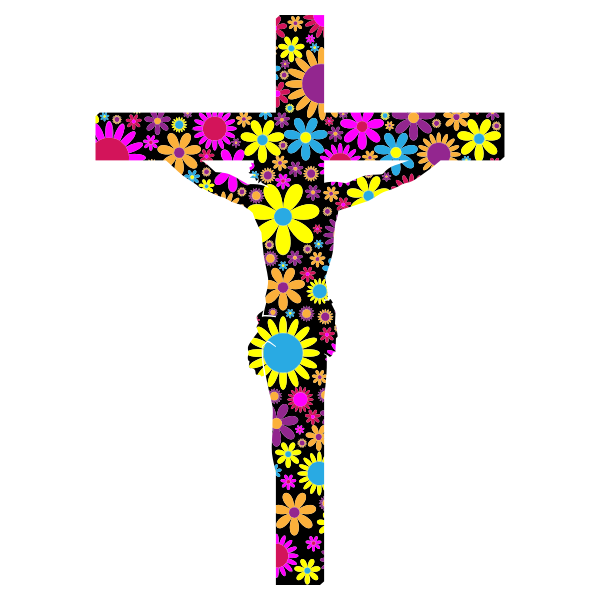 Floral crucifix vector image