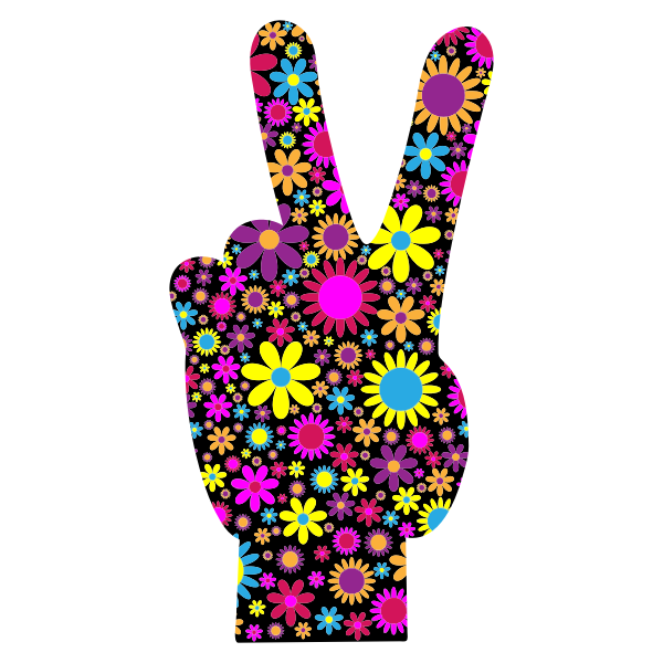 Floral Peace Hand Sign