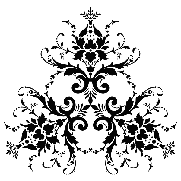 Flowery black ornament vector silhouette