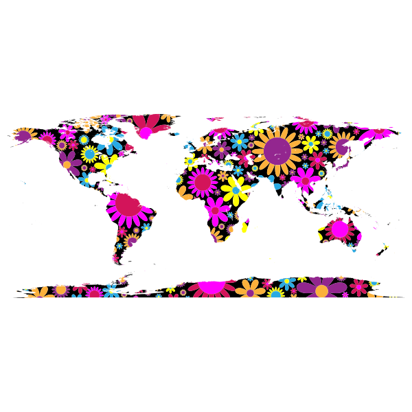 Floral World Map