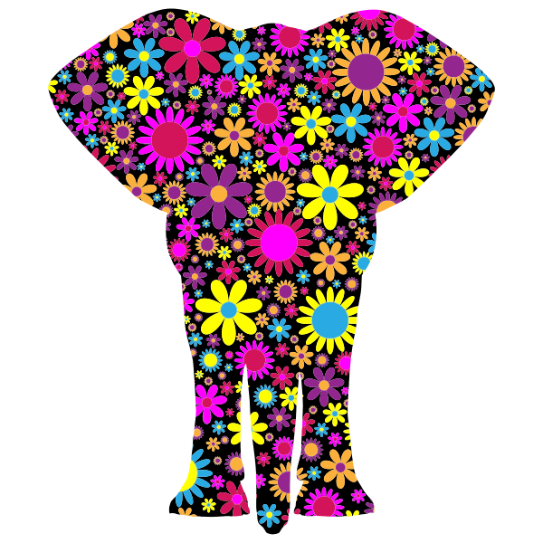 Flowery elephant image