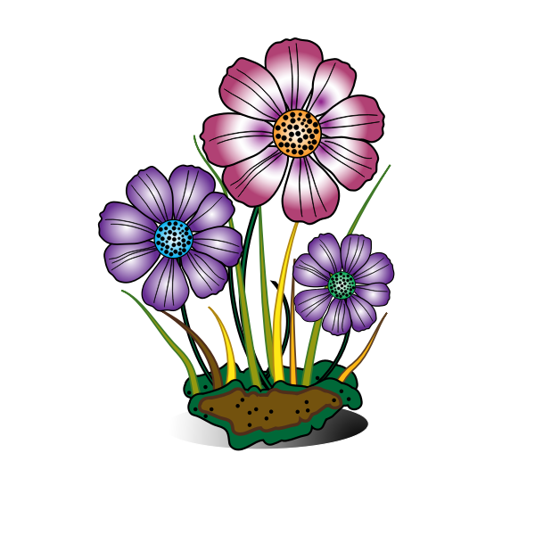 Flowers in sponge vector image