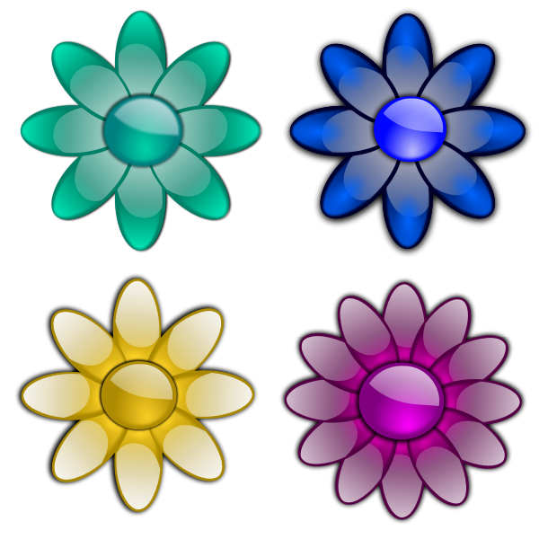 Flowers with eight petals vector image