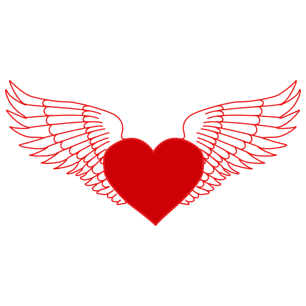 Flying heart vector image