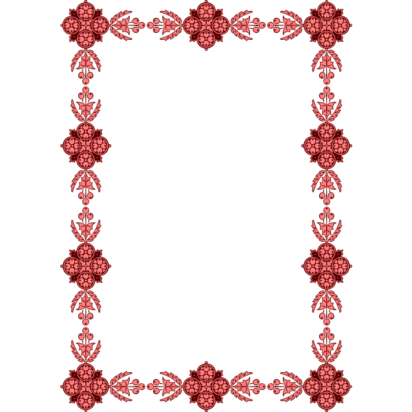 Floral frame red flowers