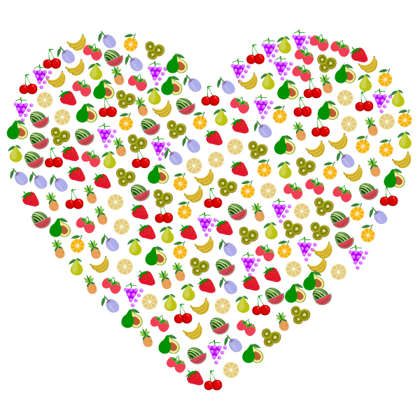 Fruit heart vector image