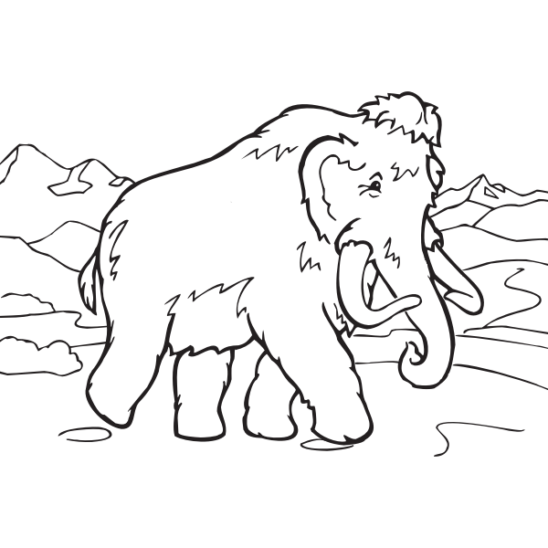 Coloring book elephant vector clip art