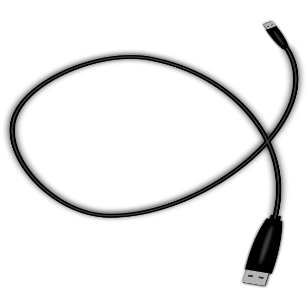 Vector drawing of photorealistic USB connection cable