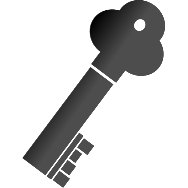 Vector illustration of thick metal door key