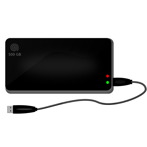 500 GB external drive vector image