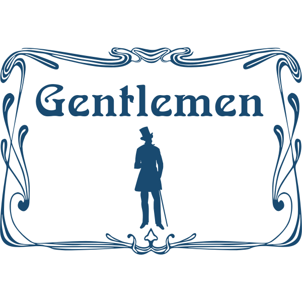 Art nouveau male toilet sign vector clip art