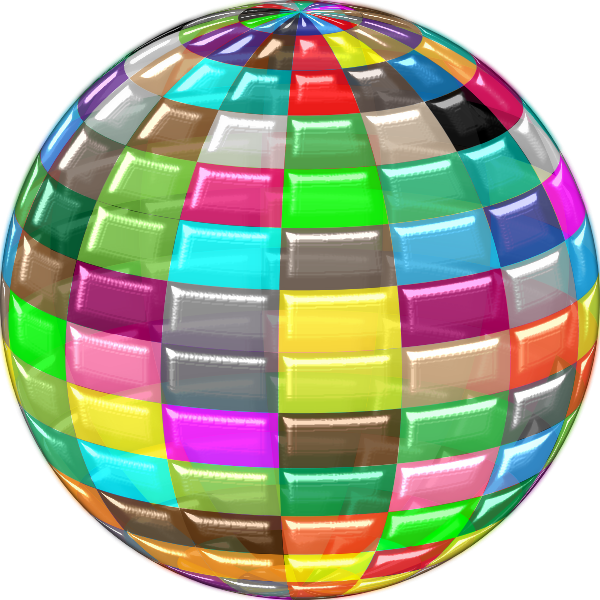 Geometric Beach Ball Transparent Shiny