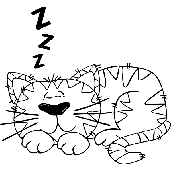 G Cartoon Cat Sleeping 2